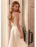 V Neck Ivory Satin Cutouts Laconic Wedding Dress V Neck Ivory Satin Cutouts Laconic Wedding Dress